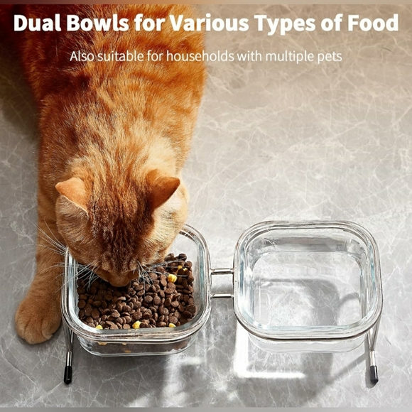 SOLD- Cat Glass Bowl Set - Picture 5 of 7